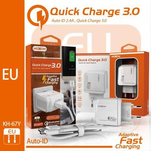 Moxom QC3.0 Super Fast Phone charger- With cable- kh-67y